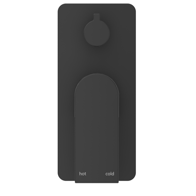 Beki Matte Black Shower Mixer Diverter - 1P - Trim Kit Only