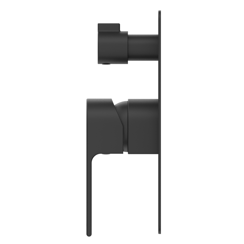 Beki Matte Black Shower Mixer Diverter - 1P - Trim Kit Only
