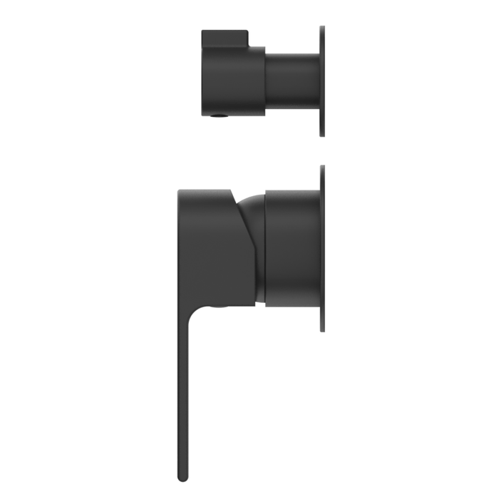 Beki Matte Black Shower Mixer Diverter - 2P - Trim Kit Only