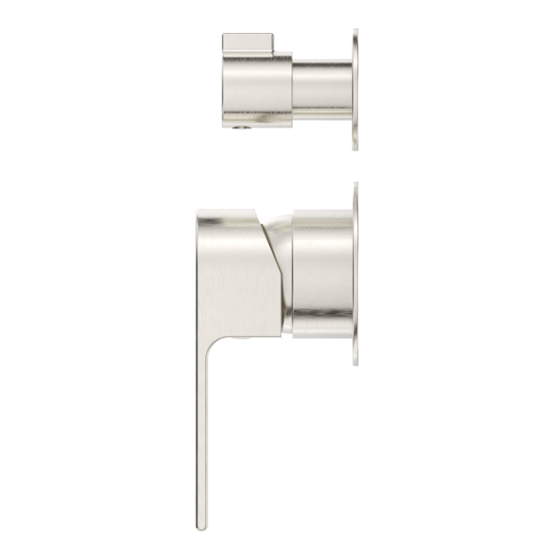 Beki Brushed Nickel Shower Mixer Diverter - 2P - Trim Kit Only