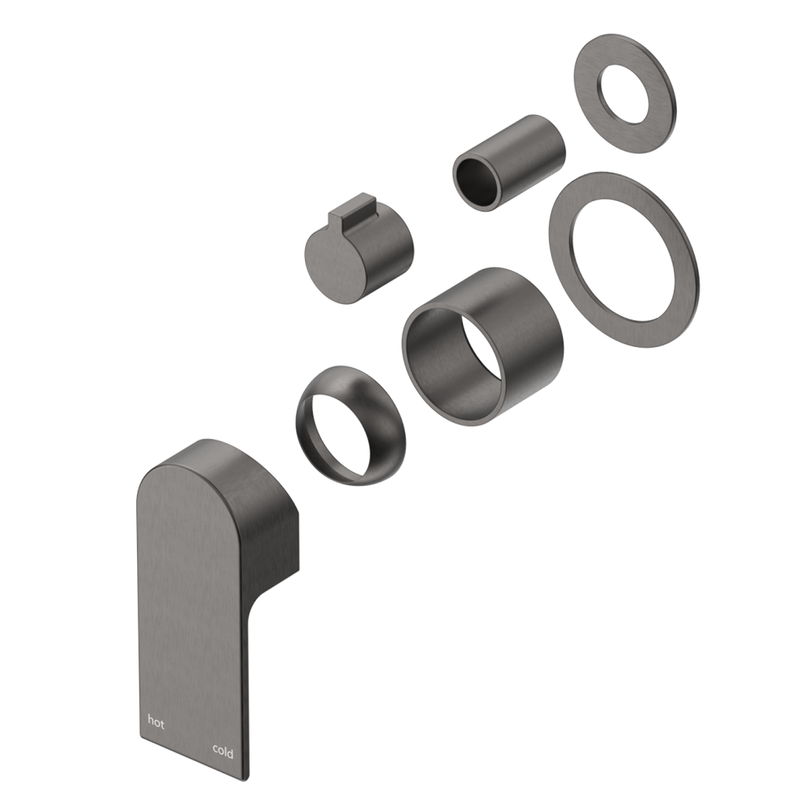 Beki Gun Metal Shower Mixer Diverter - 2P - Trim Kit Only