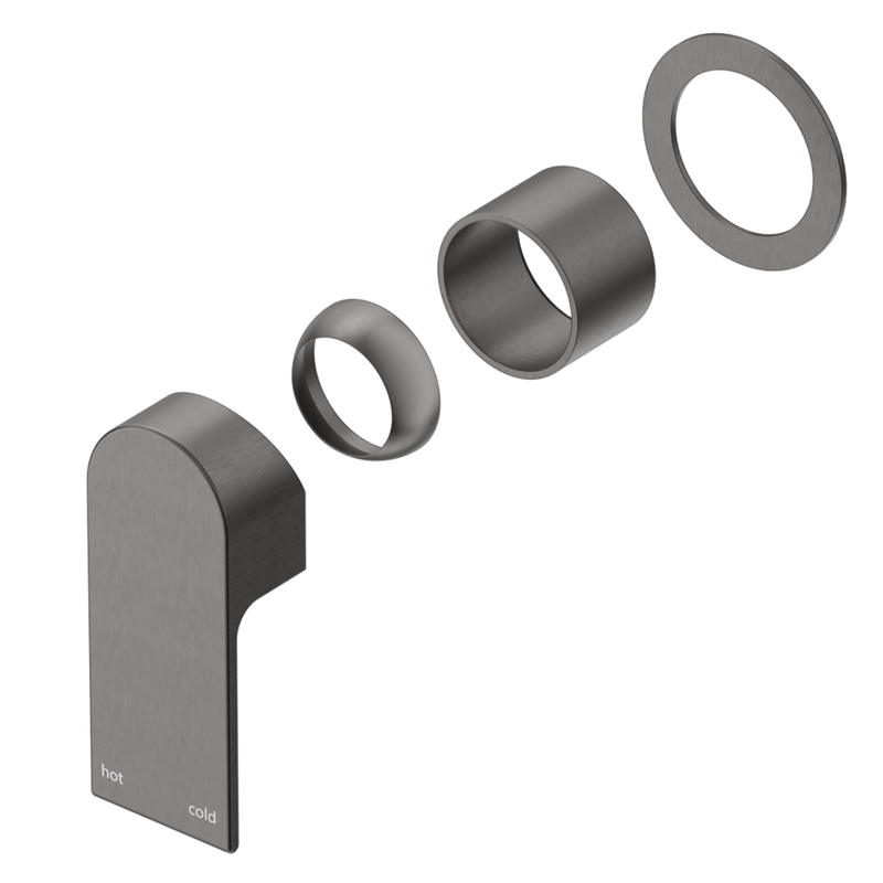 Beki Gun Metal Shower Mixer - Round Plate - Trim Kit Only