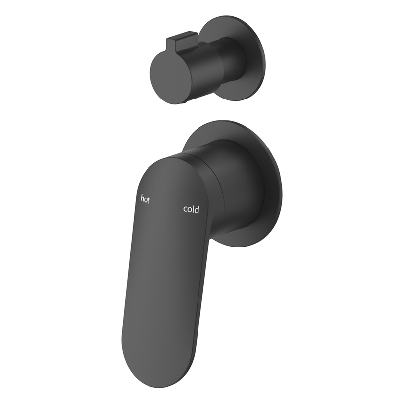 Lantra Matte Black Shower Mixer Diverter - 2P - Trim Kit Only