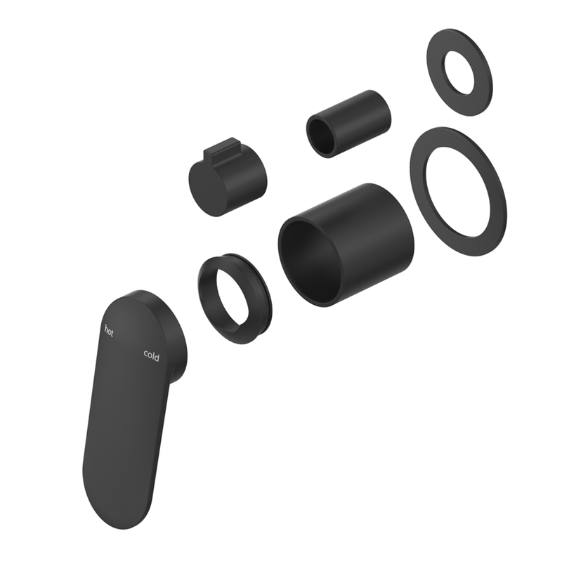 Lantra Matte Black Shower Mixer Diverter - 2P - Trim Kit Only