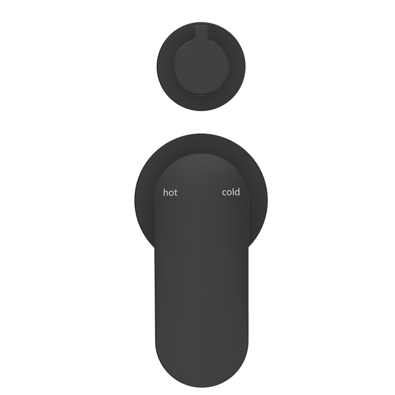 Lantra Matte Black Shower Mixer Diverter - 2P - Trim Kit Only