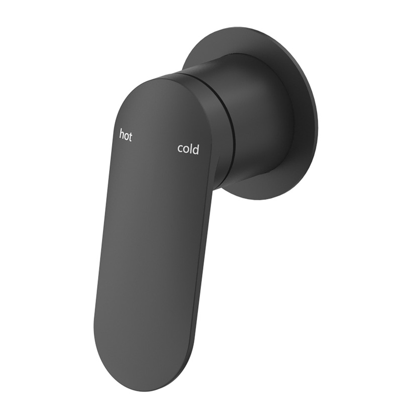 Lantra Matte Black Shower Mixer - Round Plate - Trim Kit Only