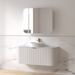 Siena 1200 Curved Fluted Matte White Wall Hung Vanity - Acqua Bathrooms