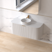 Siena 1200 Curved Fluted Matte White Wall Hung Vanity - Acqua Bathrooms