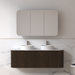 Siena 1500 Curved Double Fluted Black Walnut Wall Hung Vanity - Acqua Bathrooms