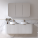 Siena 1500 Curved Double Fluted Matte White Wall Hung Vanity - Acqua Bathrooms