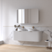 Siena 1500 Curved Double Fluted Matte White Wall Hung Vanity - Acqua Bathrooms