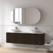 Siena 1800 Curved Double Fluted Black Walnut Wall Hung Vanity - Acqua Bathrooms