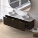 Siena 1800 Curved Double Fluted Black Walnut Wall Hung Vanity - Acqua Bathrooms