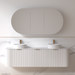 Siena 1800 Curved Double Fluted Matte White Wall Hung Vanity - Acqua Bathrooms