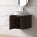 Siena 600 Curved Black Walnut Fluted Wall Hung Vanity - Acqua Bathrooms