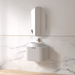 Siena 600 Curved Matte White Fluted Wall Hung Vanity - Acqua Bathrooms