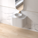 Siena 750 Curved Matte White Fluted Wall Hung Vanity - Acqua Bathrooms