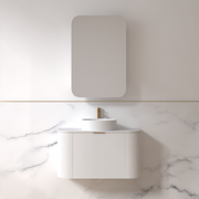 Siena 900 Curved Matte White Fluted Wall Hung Vanity - Acqua Bathrooms