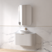 Siena 900 Curved Matte White Fluted Wall Hung Vanity - Acqua Bathrooms