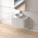 Siena 900 Curved Matte White Fluted Wall Hung Vanity - Acqua Bathrooms