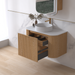 Siena 900 Curved Light Walnut Fluted Wall Hung Vanity - Acqua Bathrooms