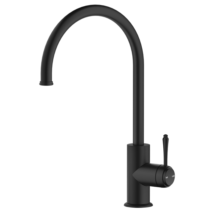 Mica Matte Black Heritage Gooseneck Sink Mixer