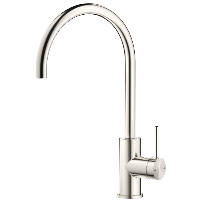Mica Brushed Nickel Gooseneck Sink Mixer