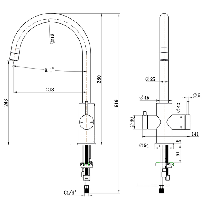 Mica Dusk Bronze  3-Way Filter Sink Mixer