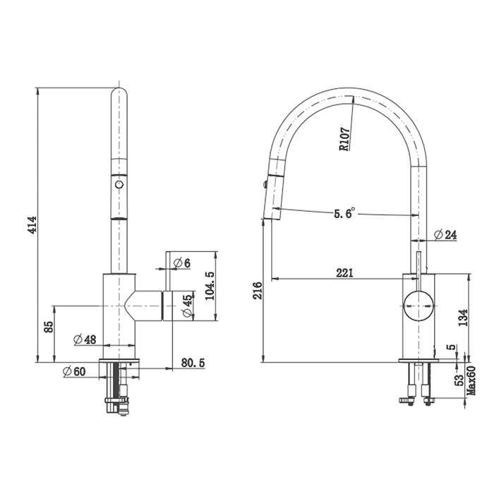 Mica French Gold Pull-Out Sink Mixer