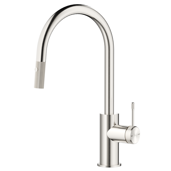 Mica Brushed Nickel Fluted Pull-Out Sink Mixer
