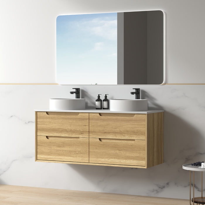 Solena 1200mm Sand Oak Double Wall Hung Vanity