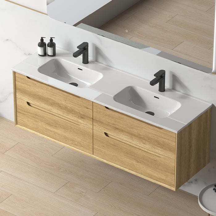 Solena 1500mm Sand Oak Wall Hung Vanity