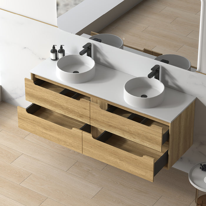 Solena 1500mm Sand Oak Wall Hung Vanity