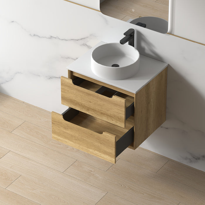 Solena 600mm Sand Oak Wall Hung Vanity