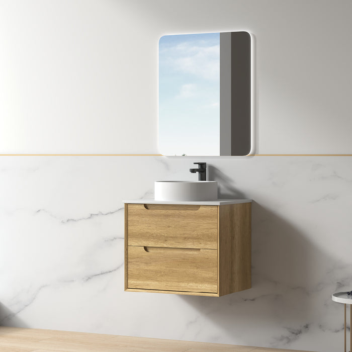 Solena 600mm Sand Oak Wall Hung Vanity