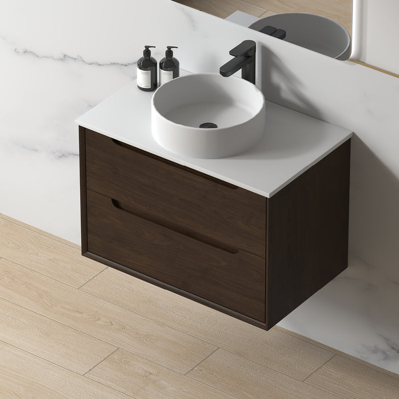 Solena 750mm Alder Walnut Hung Vanity