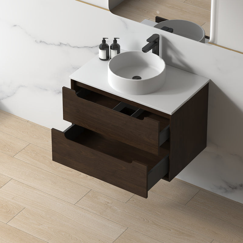Solena 750mm Alder Walnut Hung Vanity
