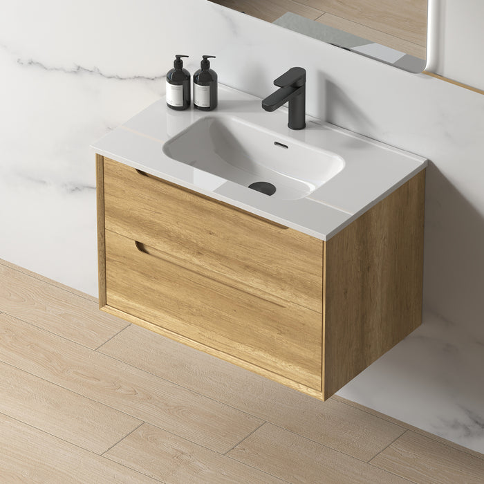 Solena 750mm Sand Oak Wall Hung Vanity