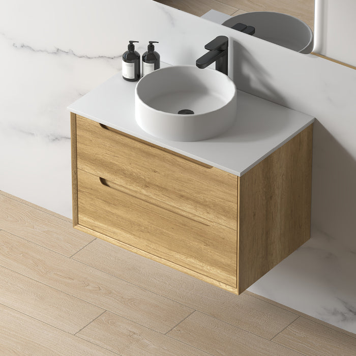 Solena 750mm Sand Oak Wall Hung Vanity