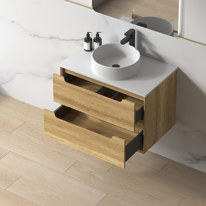 Solena 750mm Sand Oak Wall Hung Vanity