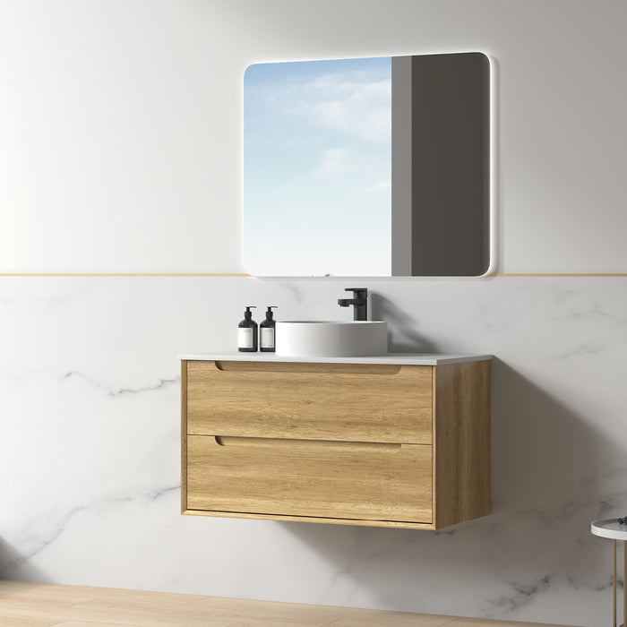 Solena 900mm Sand Oak Wall Hung Vanity