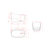 Akira 1250mm Japanese Soaking Freestanding Bath Tub With Seat - Acqua Bathrooms