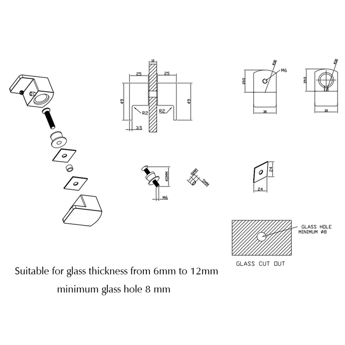 Shower Screen Dusk Bronze Handle - Square Lever