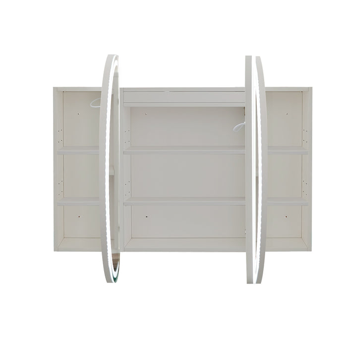 Stella Touchless LED 1200 x 700 Matte White Oval  Shaving Cabinet