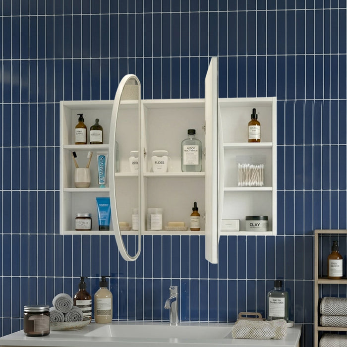 Stella 1200 x 700 Matte White Oval  Shaving Cabinet