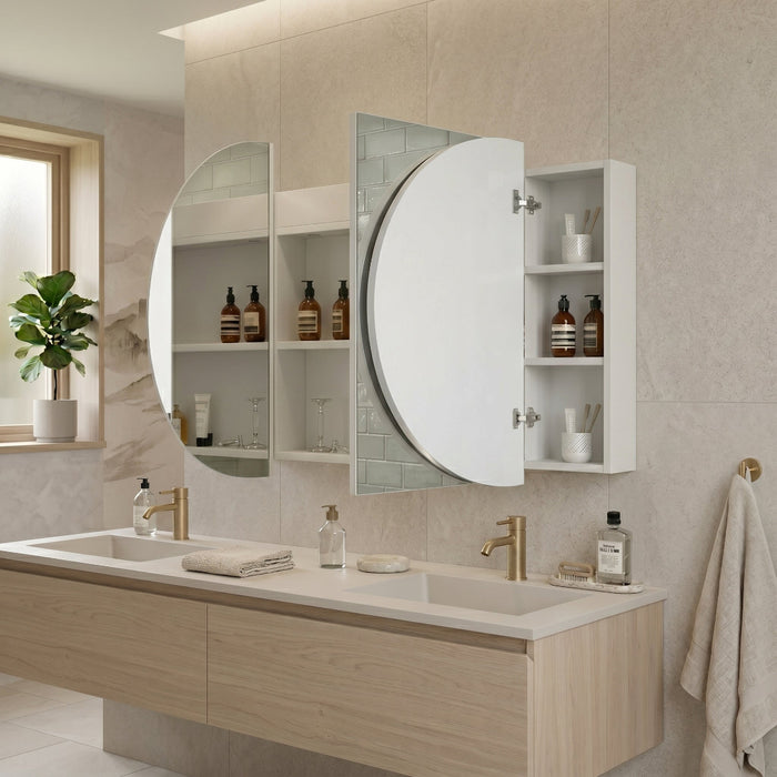Stella 1500 x 800 Matte White Oval  Shaving Cabinet
