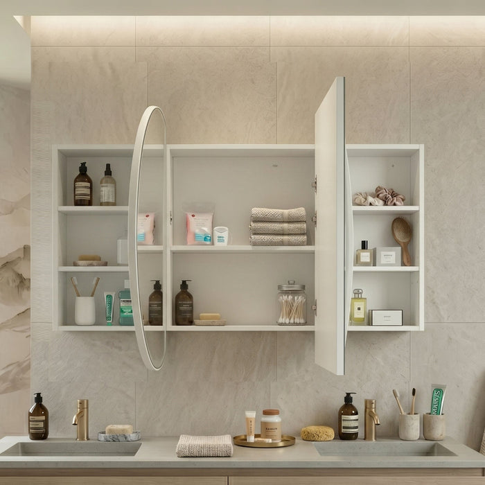 Stella 1500 x 800 Matte White Oval  Shaving Cabinet