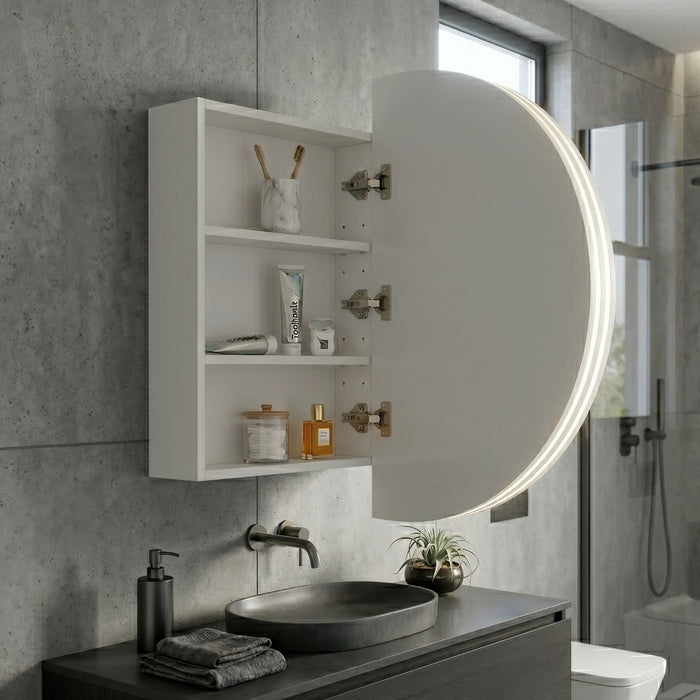 Stella 900 x 600 Matte White Oval  Shaving Cabinet
