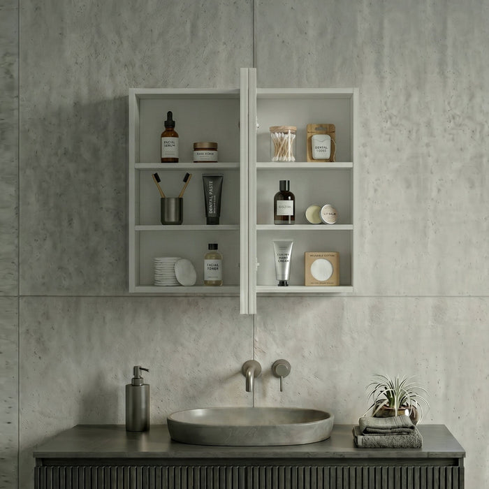 Stella 900 x 600 Matte White Oval  Shaving Cabinet