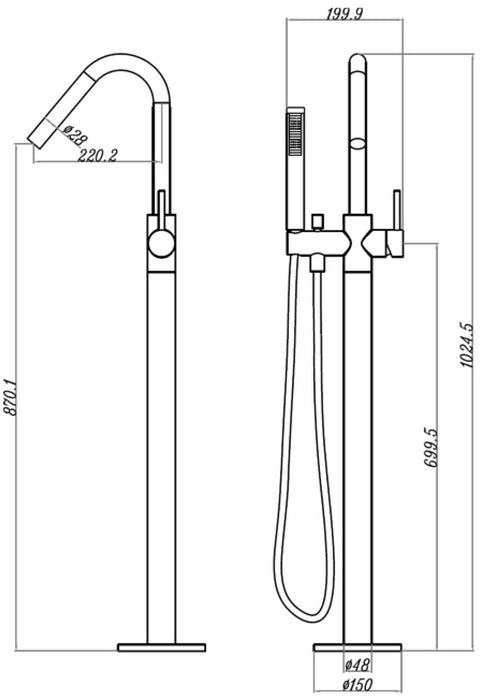 Star Mini Round Dusk Freestanding Bath Spout